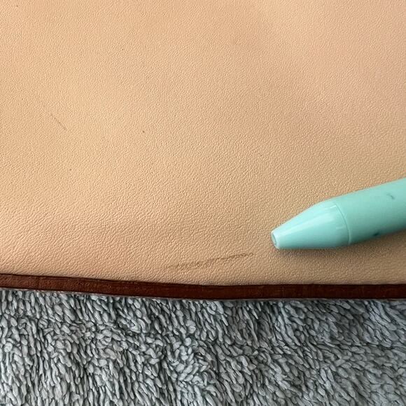 J.Crew Vintage Tan Leather Shoulder Bag Beige & Brown Contrast Stitch Purse - Picture 11 of 11